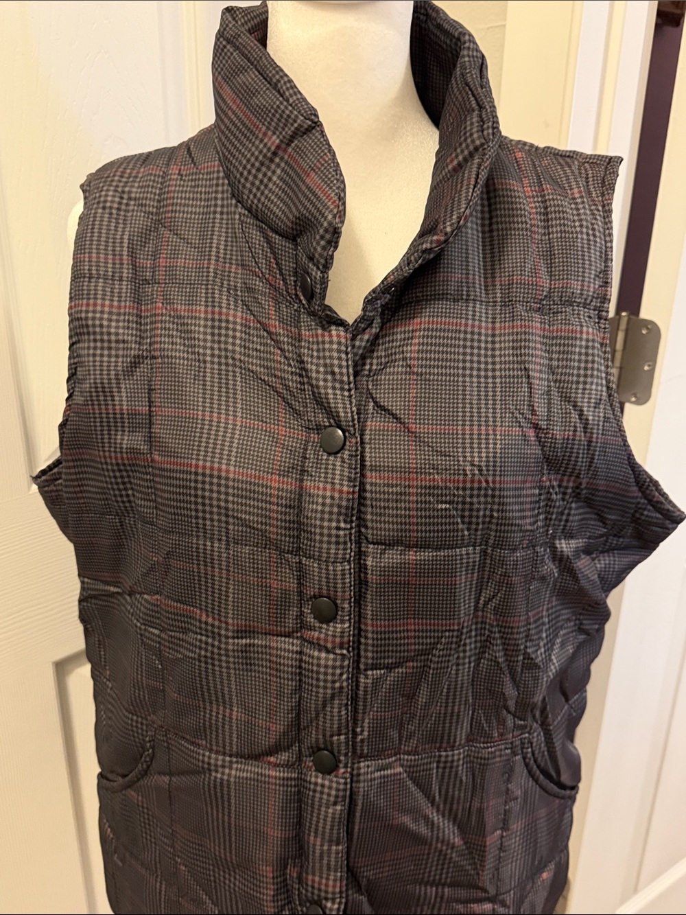 Izod Brown Plaid Quilted Jacket